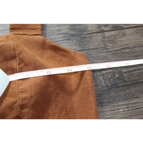 Zara Brown Cropped Tank Top Open Back Spring Summer Lagenlook Neutral Old Money - Picture 4 of 6